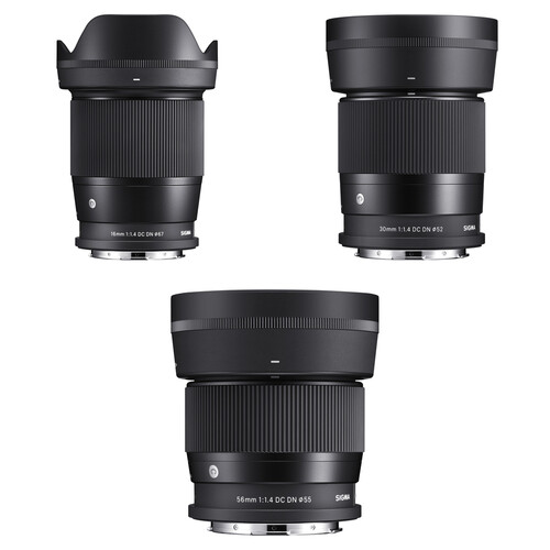 Sigma 16mm, 30mm, and 56mm f/1.4 DC DN Contemporary Lenses Kit (Leica L)
