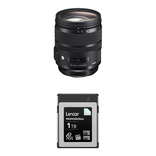 Sigma 24-70mm f/2.8 DG OS HSM Art Lens with 1TB CFexpress Type B Card Kit (Canon EF)