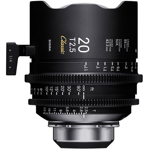 Sigma 20mm T2.5 FF Classic Cine Prime Lens with /i Technology (PL Mount, Feet)