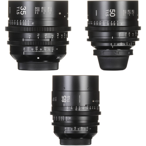 Sigma T1.5 FF High-Speed 35, 50, 85mm Prime Bundle (PL)
