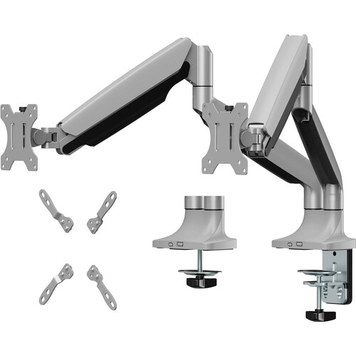 SIIG CE-MT6911-S1 Dual Articulating Spring Arm Desk Mount for up to 43" Displays (Gray)