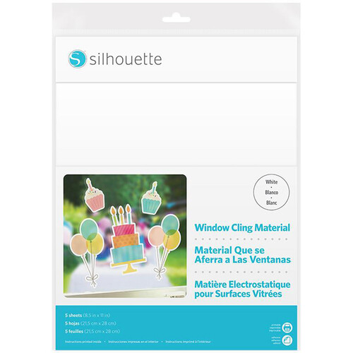 Silhouette Window Cling (8.5 x 11", 5 Sheets, White)