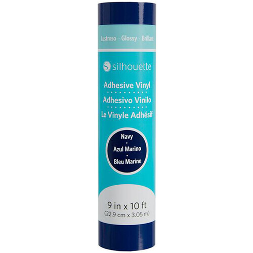 Silhouette Glossy Permanent Vinyl (9" x 10' Roll, Navy)