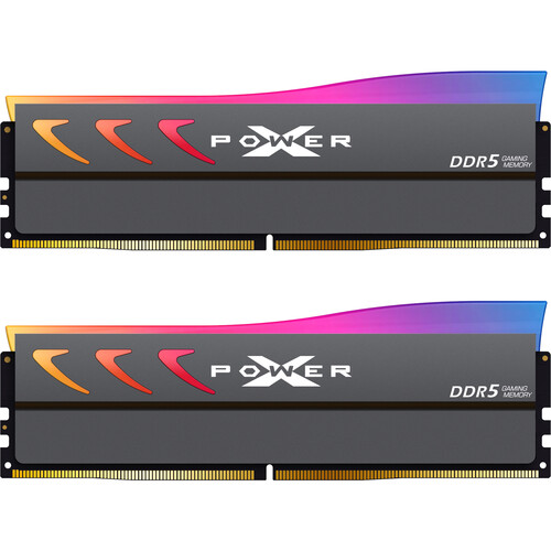 Silicon Power 64GB Storm DDR5 6000 MT/s UDIMM Memory Kit with Heat Sink (2 x 32GB, Gray)