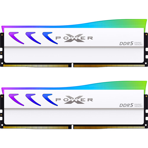 Silicon Power 64GB Storm DDR5 6000 MT/s UDIMM Memory Kit with Heat Sink (2 x 32GB, White)