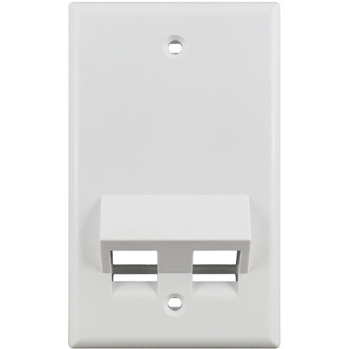 Simply45 S45-3202AW 2-Port Single-Gang Angled Keystone Wall Plate (Gloss White)
