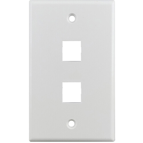Simply45 S45-3202W 2-Port Single-Gang Keystone Wall Plate (White)