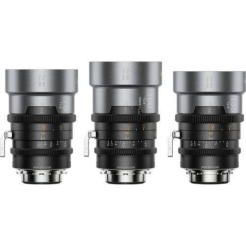 Sirui IronStar Series 75, 100 & 135mm T1.9/2.8 Full-Frame Anamorphic Lens Set (ARRI PL/Canon EF, Neutral Flare)