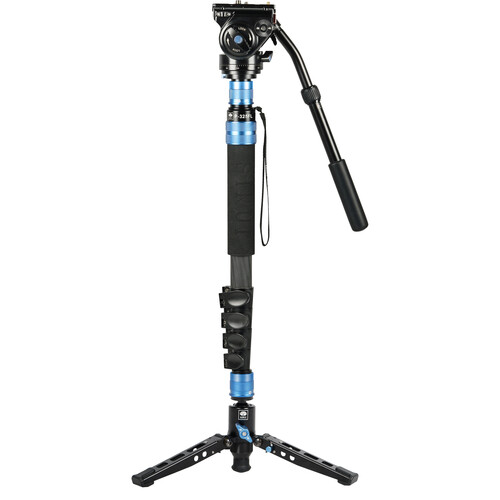 Sirui P-325FL 5-Section Carbon Fiber Monopod with VH-10 Video Head
