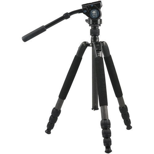 Sirui N-2204SK N-S Series Carbon Fiber Tripod & VH-10 Fluid Video Head Kit