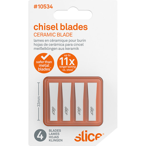 Slice 10534 Chisel Blades (Single-Edge, Pack of 4)