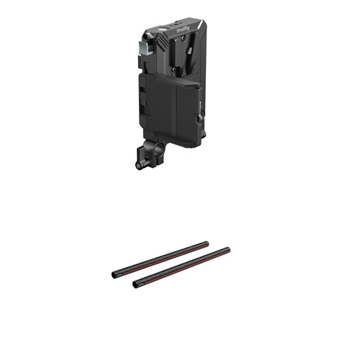 SmallRig 15mm Carbon Fiber Rods with V-Mount Battery Mount Plate Kit for 15mm LWS Rods (12")