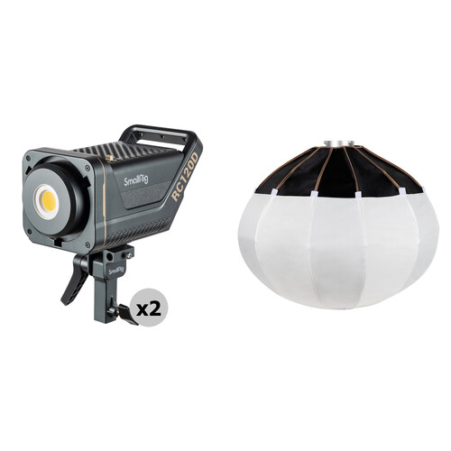 SmallRig RC 120D Daylight LED Monolight with Lantern Softbox (2-Light Travel Kit)