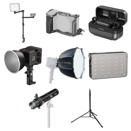 SmallRig 3-Point Interview Lighting + Mic Kit for Sony ZV-E10 II