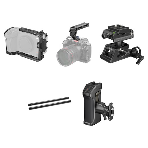SmallRig 4183B Camera Cage Kit with Top Handle, Side Handle, Mounting Plate Set & 15mm Rods for Sony FX30/FX3