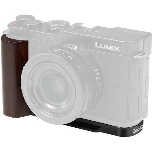 SmallRig L-Shaped Mount Plate with Wooden Handle for Panasonic LUMIX L10 (Black)