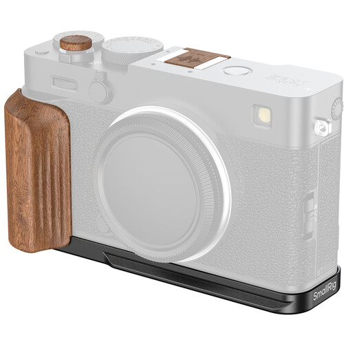 SmallRig L-Shaped Mount Plate with Rosewood Wooden Handle for FUJIFILM X-E5 (Black)