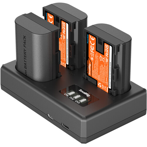 SmallRig LP-E6NH Kit with 3 Batteries and Portable 3-Bay Charger