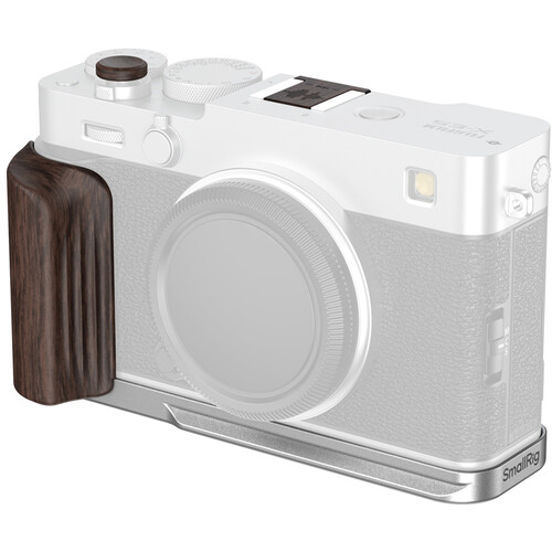 SmallRig L-Shaped Mount Plate with Ebony Wooden Handle for FUJIFILM X-E5 (Silver)