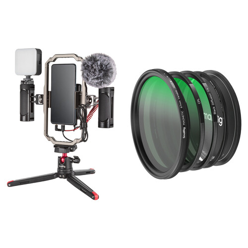 SmallRig All-in-One Smartphone Mobile/Vlogging Video Set with 5-in-1 Attachable Filter Kit