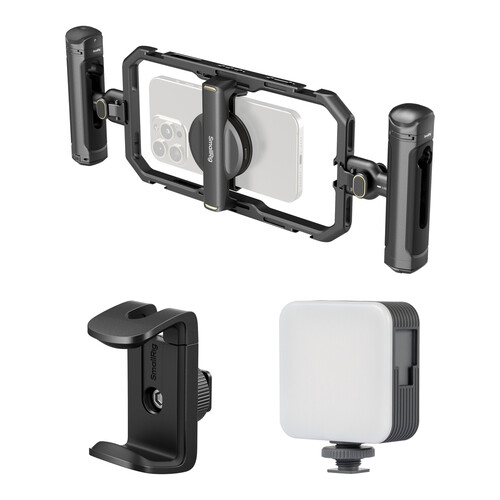 SmallRig All-in-One Video Kit for Smartphone Creators (Quick Basic Edition) with Power Bank Clamp and P96 LED Video Light