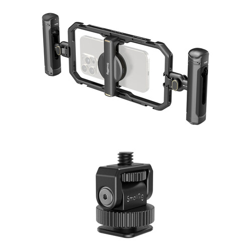 SmallRig All-in-One Video Kit with Mini Cold Shoe to 1/4''-20 Adapter for Smartphone Creators (Quick Basic Edition)