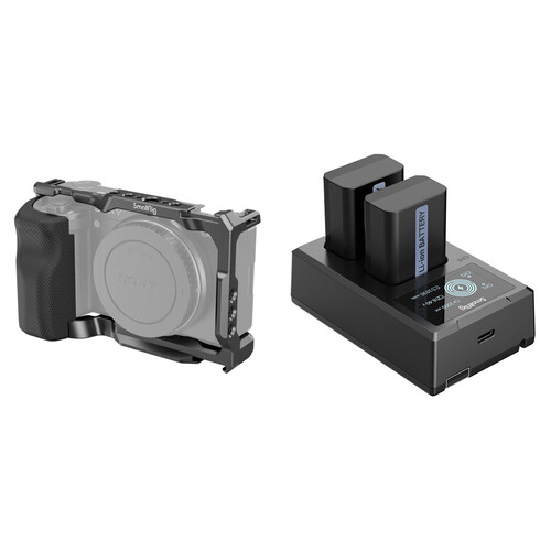SmallRig Camera Cage + NP-FW50 2-Battery Kit for Sony ZV-E10