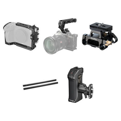 SmallRig Camera Cage with 15mm Baseplate + Top/Side Handle Kit for Sony FX30 and FX3