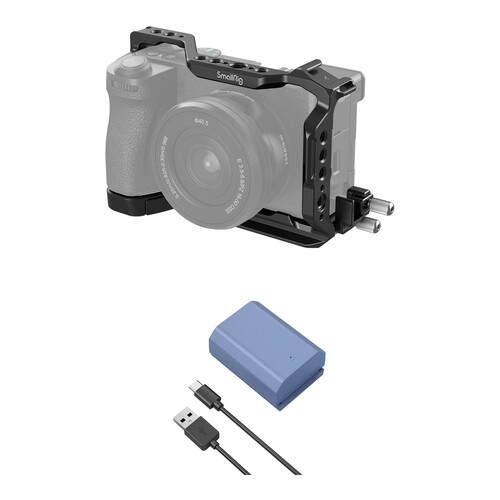 SmallRig Full Camera Cage + NP-FZ100 USB-C Battery Kit for Sony a6700