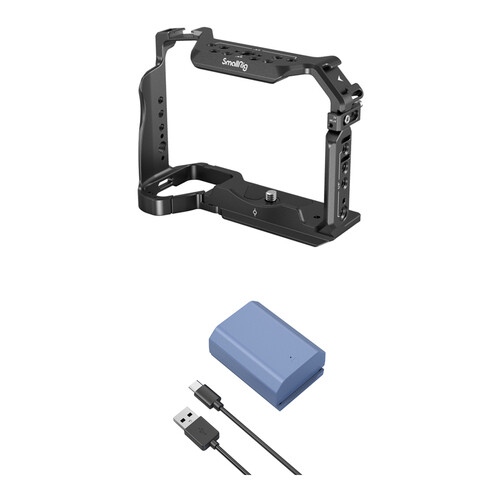 SmallRig Full Camera Cage + NP-FZ100 USB-C Battery Kit for Select Sony Cameras