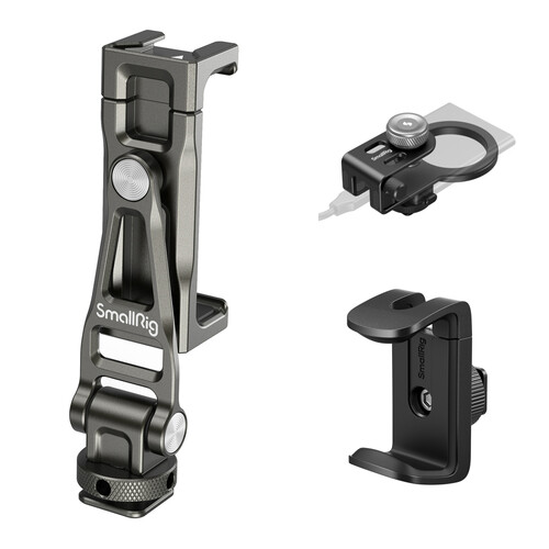 SmallRig Metal Cold Shoe Smartphone Mount with 2-in-1 SSD Holder and Power Bank Clamp