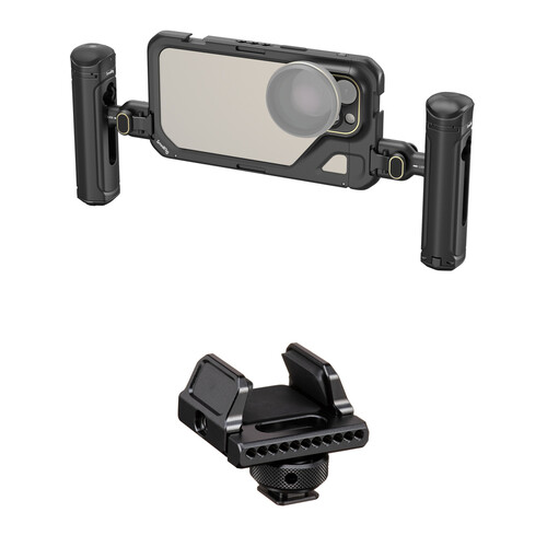 SmallRig Mobile Video Cage Kit with Dual Handles and SSD Clamp for iPhone 15 Pro Max