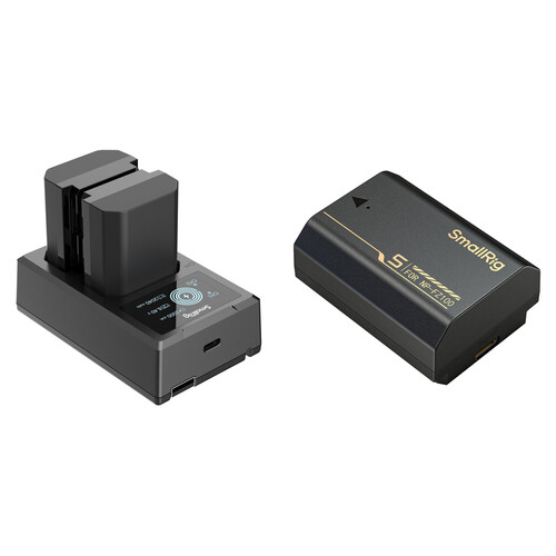 SmallRig NP-FZ100 Battery Pair and Two-Bay Charger with Additional NP-FZ100 Battery Kit (Black)