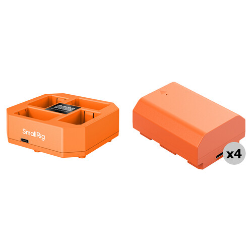 SmallRig P-FZ100 USB-C 4 Battery Kit with Quad Charger (Orange)