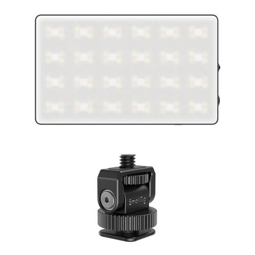 SmallRig RM120 Compact RGB LED Light with Mini Cold Shoe to 1/4''-20 Adapter Kit