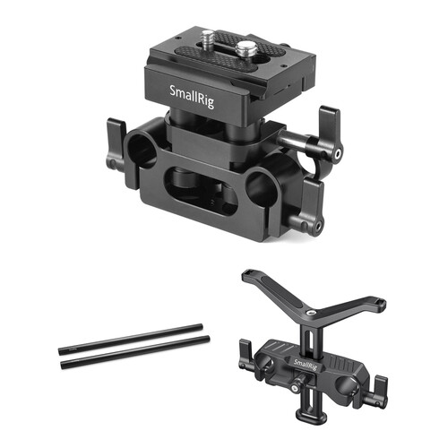 SmallRig Universal 15mm Baseplate with Rod Support System Kit