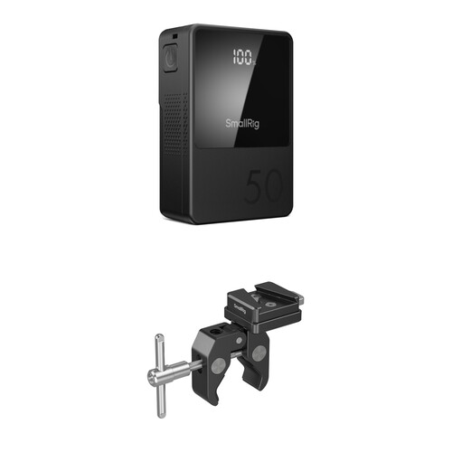 SmallRig VB50 Mini V-Mount Battery + Crab-Style Clamp Kit (50Wh)