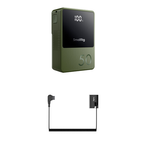 SmallRig VB50 Mini V-Mount Battery + LP-E6NH Dummy Battery Kit (50Wh, Green)