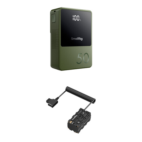 SmallRig VB50 Mini V-Mount Battery + L-Series Power Distribution Kit (50Wh, Green)