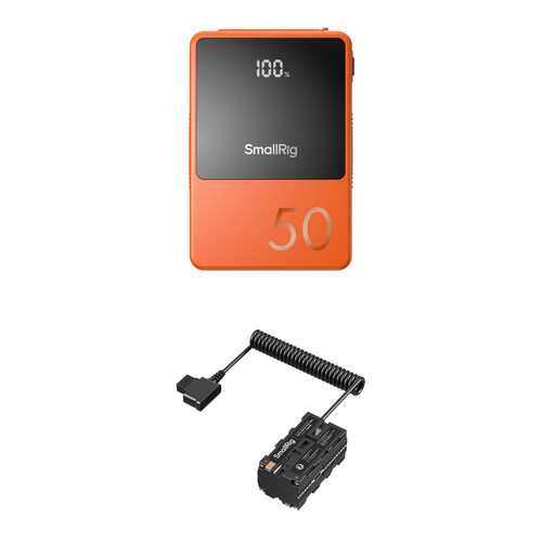 SmallRig VB50 Mini V-Mount Battery + L-Series Power Distribution Kit (50Wh, Orange)