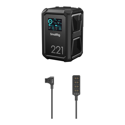 SmallRig X221 V-Mount Battery Kit with Male D-Tap to 4-Port Female D-Tap Splitter (25")