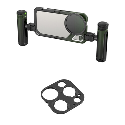 SmallRig x Brandon Li Special Mobile Video Cage with Dual Handles and Basic Accessories plus T-Series Lens Backplate for iPhone 15 Pro Max Kit