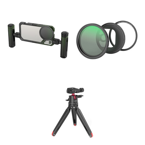 SmallRig x Brandon Li Special Mobile Video Cage for iPhone 15 Pro Max with VND Filter and Mini Tripod Kit