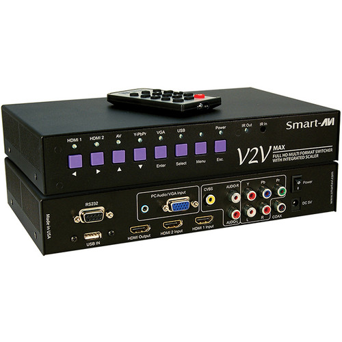 Smart-AVI V2V-MAX-S 6-Port Full HD Multi Format Switcher with Integrated Scaler
