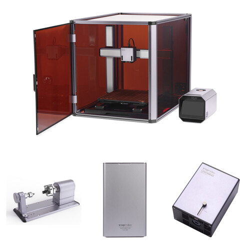 Snapmaker Artisan 3-in-1 3D Printer (Standard) with 2W Laser Module, 2.0 A350 Rotary Module, and 2.0 Air Purifier Kit