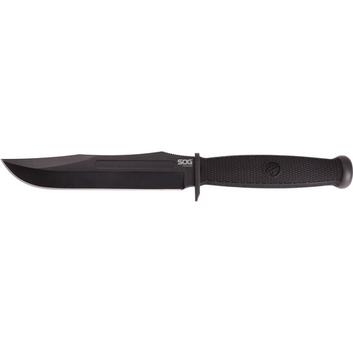 SOG Fixation Bowie Knife (Black Oxide Finish, Straight Edge, Nylon Sheath, Clamshell Packaging)