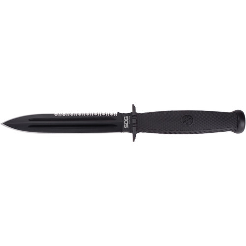 SOG Fixation Dagger (Black Oxide Finish, Straight Edge, Nylon Sheath, Clamshell Packaging)