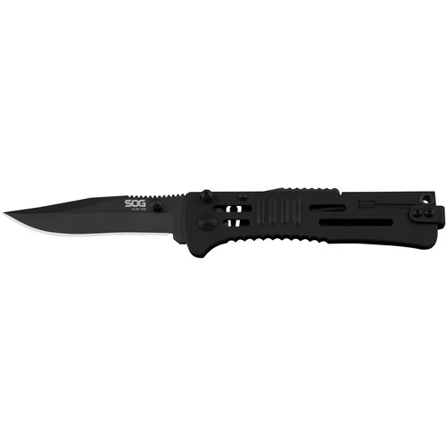 SOG SlimJim Folding Knife (Black, Straight Edge)