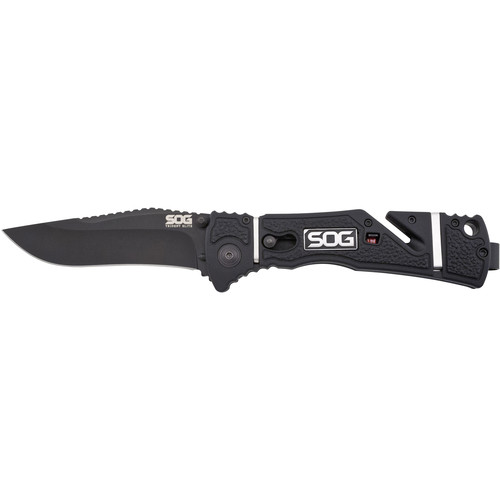 SOG Trident Elite Clip Point, Straight-Edge Folding TF102-BX B&H