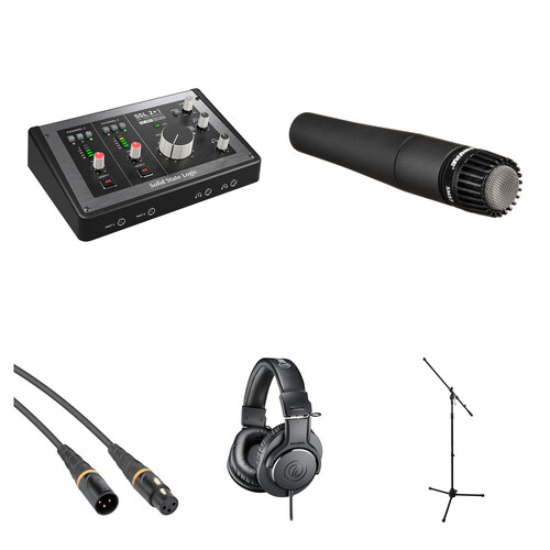Solid State Logic SSL 2+ MKII USB-C Audio/MIDI Interface with Guitar Recording Kit